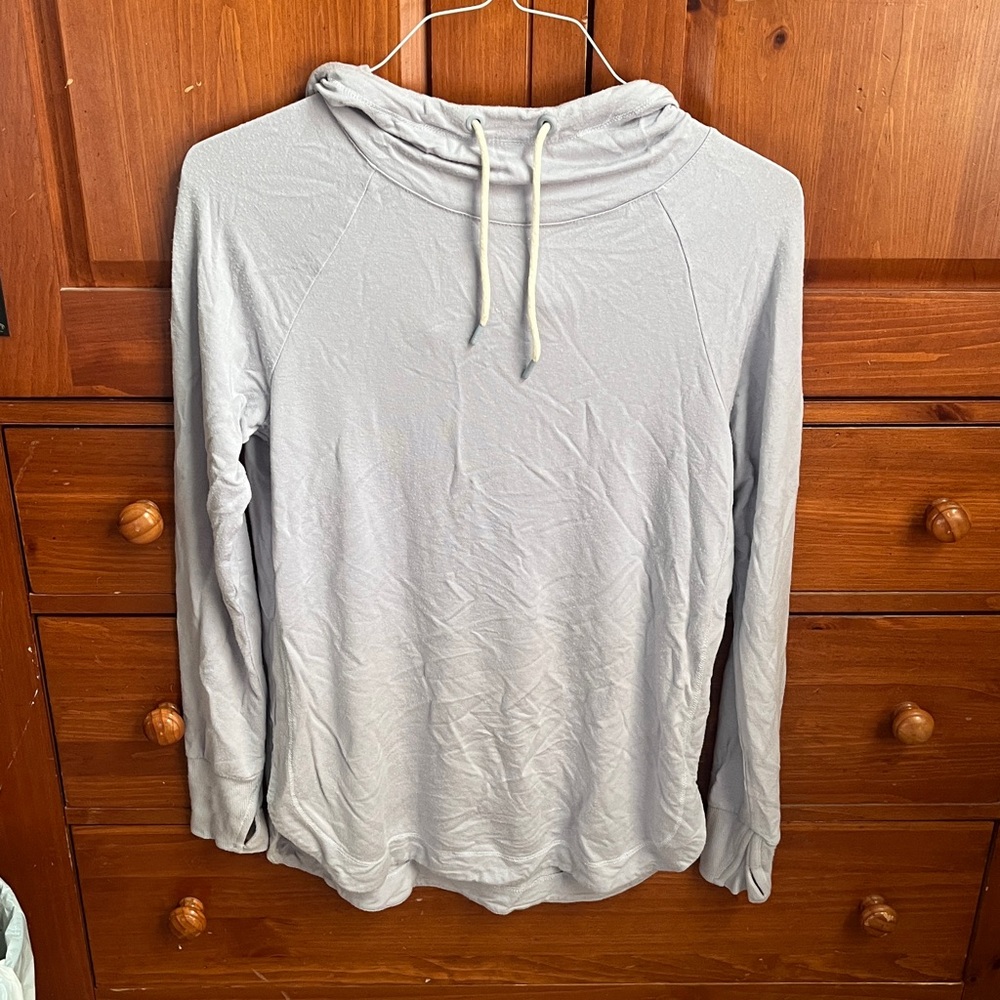Recreation by thread and supply size small Light Gray Hoodie with Drawstring
